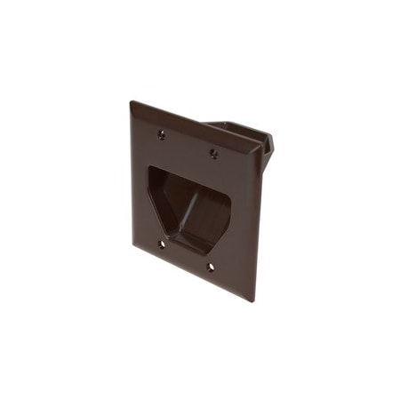 Swe-Tech 3C 2-Gang Recessed Low Voltage Cable Plate, Brown FWT45-0002-BR